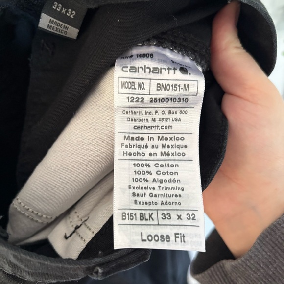 Carhartt Men's Black Cargo Pants Loose Fit Size 33x32 - Picture 8 of 8